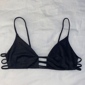 Montce black suede bikini top size large